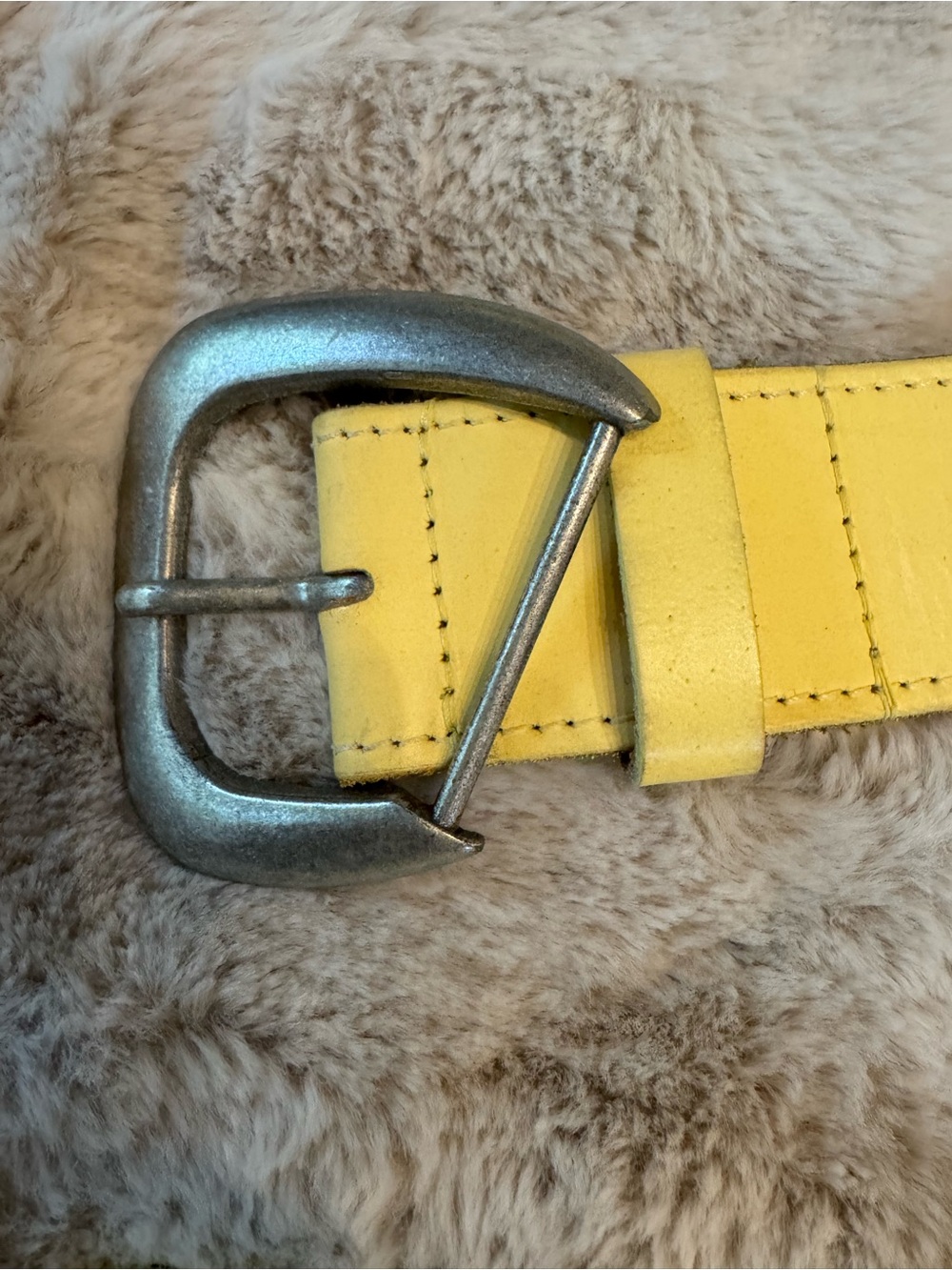 Free People Charlie Leather Belt Light Yellow S/M - Picture 5 of 7